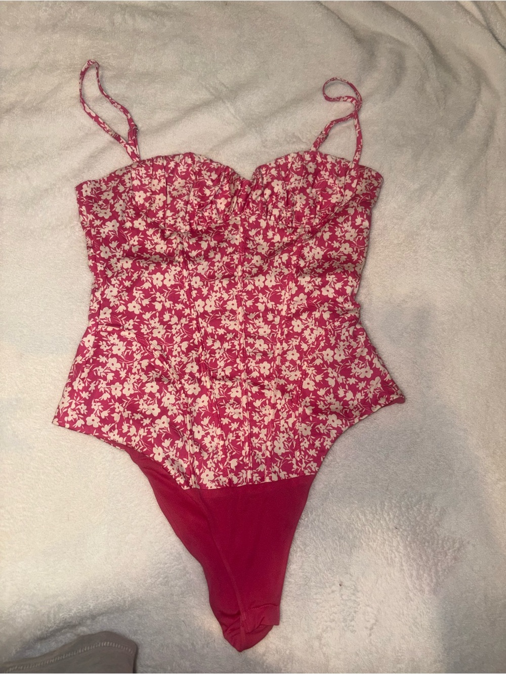 Zara Pink Floral One-Piece Bodysuit
